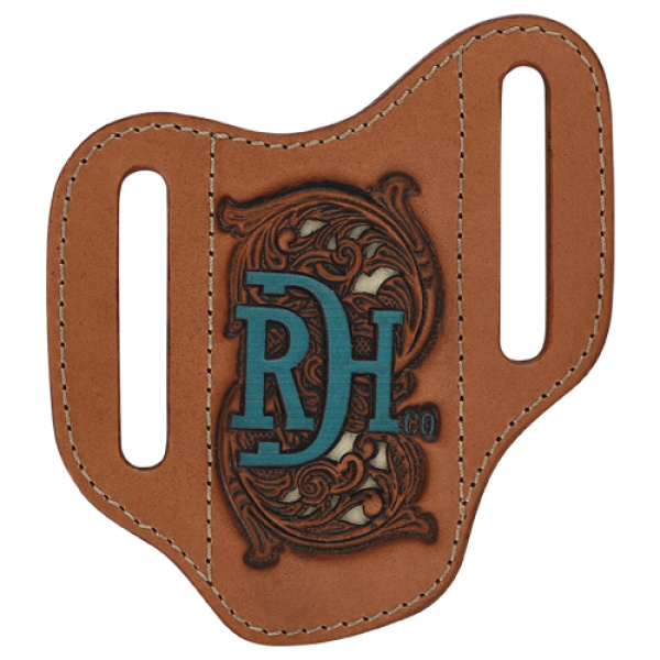 PANCAKE KNIFE SHEATH TOOLED W/IVORY UNDERLAY - Red Dirt Hat Co