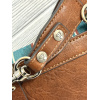 LADIES SADDLE POUCH TAN W/ SUEDE BUCKSTITCH - Image 5
