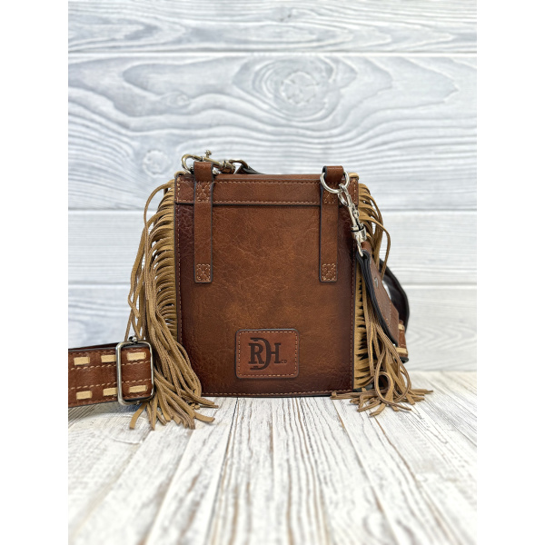 SADDLE POUCH TAN W/ SUEDE BUCKSTITCH - Image 4