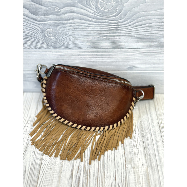 SLING POUCH TAN WITH WHIPSTITCH - Image 3