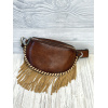 LADIES SLING POUCH TAN WITH WHIPSTITCH
