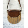 LADIES SLING POUCH TAN WITH WHIPSTITCH - Image 2