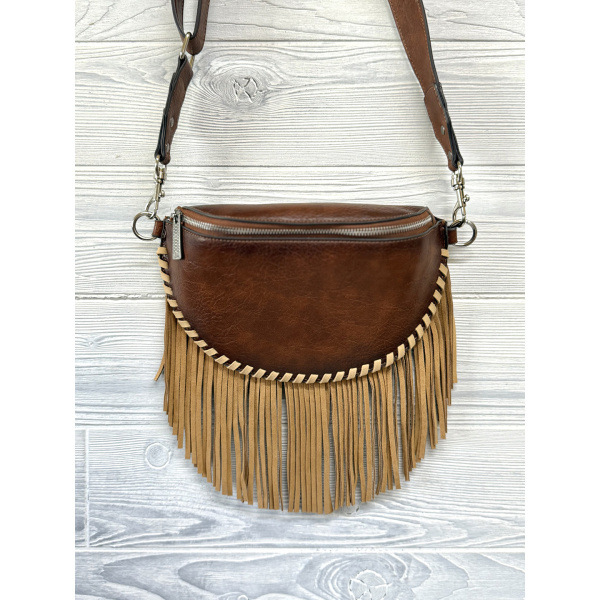 SLING POUCH TAN WITH WHIPSTITCH - Image 2