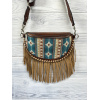 LADIES SLING POUCH BLUE AND SIENNA SOUTHWESTERN PATTERN - Image 2