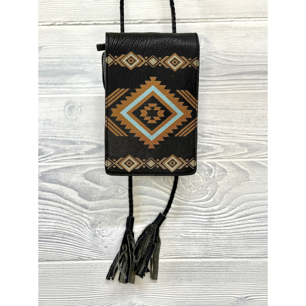 PRINTED PATTERN FLAP CROSSBODY