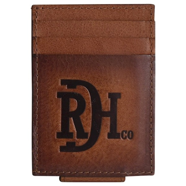 CARD CASE W/MAGNET CLIP EMBOSSED LOGO W/BRAIDED EDGE