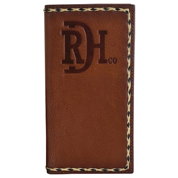 RODEO WALLET EMBOSSED LOGO W/BRAIDED EDGE