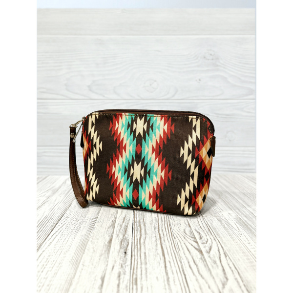 RED DIRT HAT CO LADIES COSMETIC POUCH W/SOUTHWESTERN PATTERN - Image 2