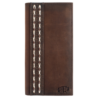 RODEO WALLET OILED BROWN W/DOUBLE BRAIDS
