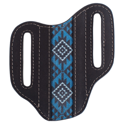 PANCAKE KNIFE SHEATH BLACK W/BLUE INLAY