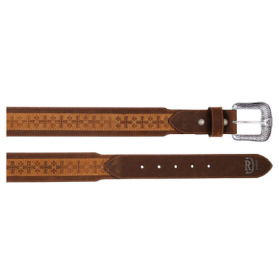 Men’s Genuine Leather Belt – Tan Square Cross