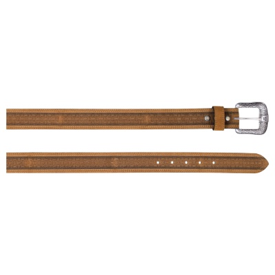 Men's Genuine Leather Belt - Tan Basketweave Design