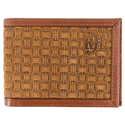 Men’s Bifold Wallet – Tan Roughout Basketweave