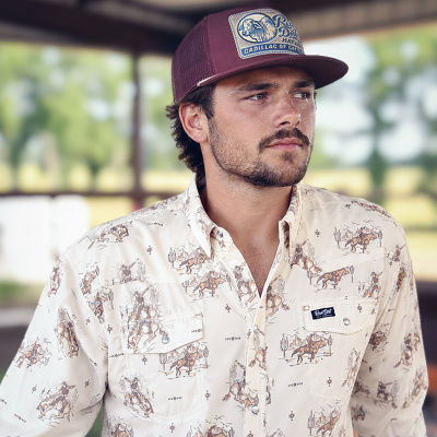 Men's Long Sleeve Dayworker Shirt - Western Print