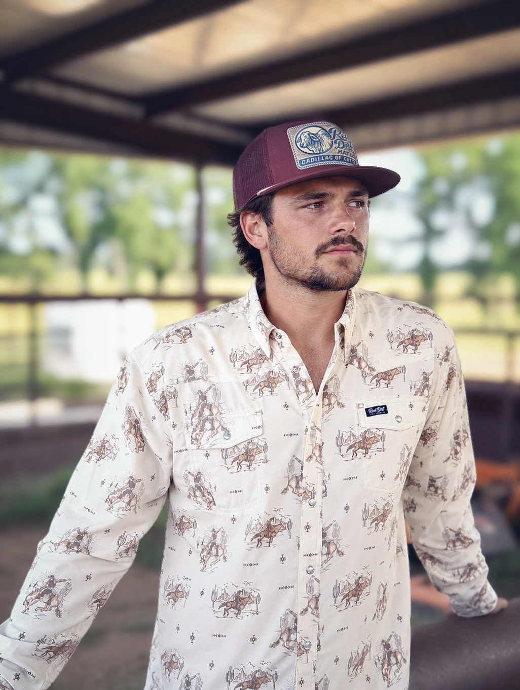 Men's Long Sleeve Dayworker Shirt - Western Print - Image 3